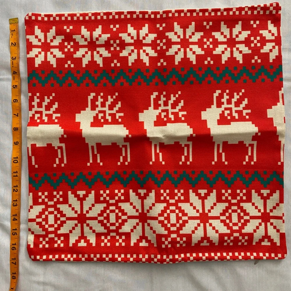 4 Pc Christmas‎ Decorative Cushion Covers 17”x17”